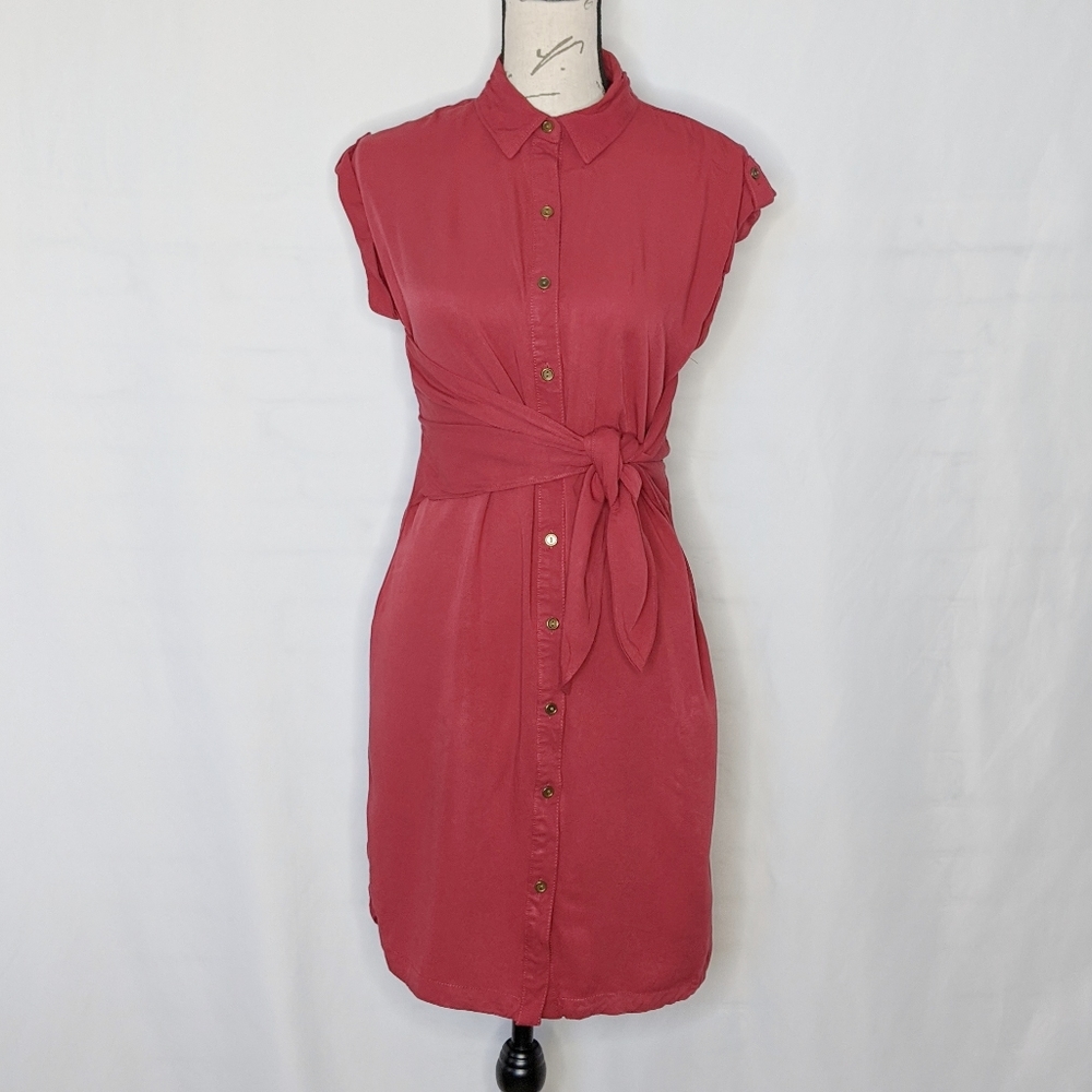 EUC cap sleeved shirt dress